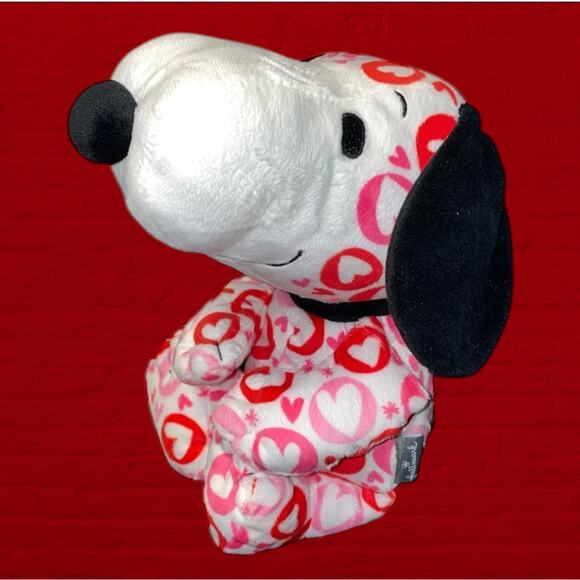 10" Hallmark Snoopy Plush Peanuts Hearts Stuffed Animal Nursery Decor Red Shower - Picture 13 of 13